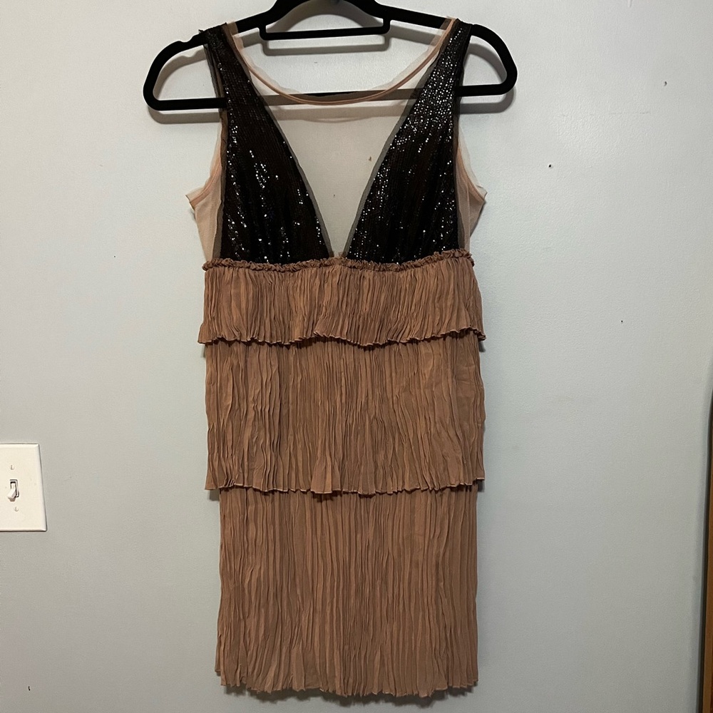 BCBG Max Azria XS sequin layered dress NWT